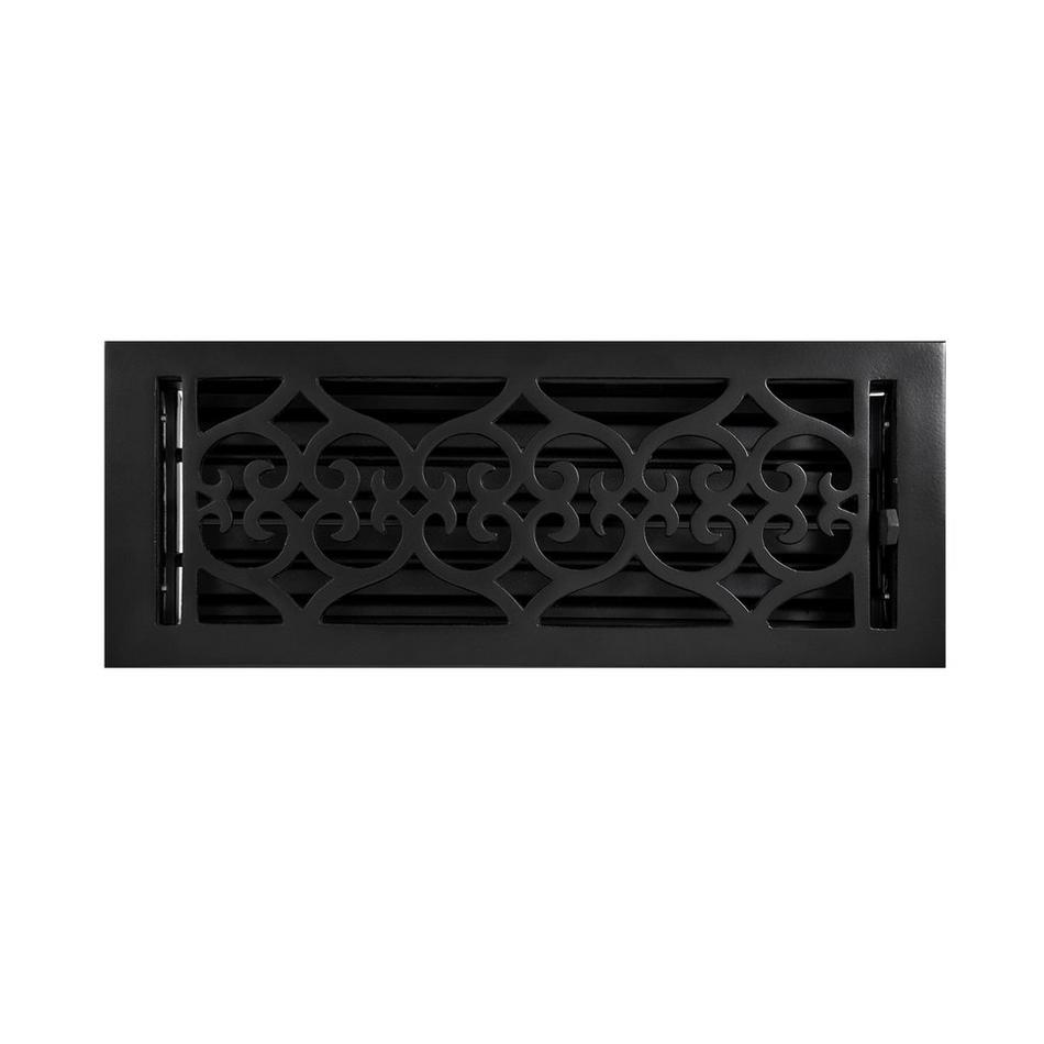 Old Victorian Cast Iron Floor Register - 4" x 12" (5-3/8" x 13-5/8" Overall), , large image number 0