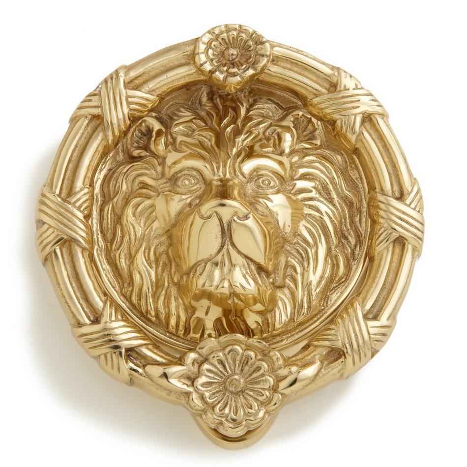 Felidae Lion Brass Door Knocker, , large image number 3