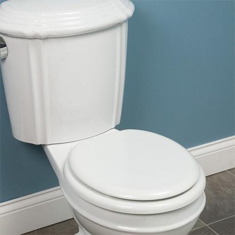 Round Retro Wood Toilet Seat - White