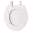 Round Retro Wood Toilet Seat - White, , large image number 3