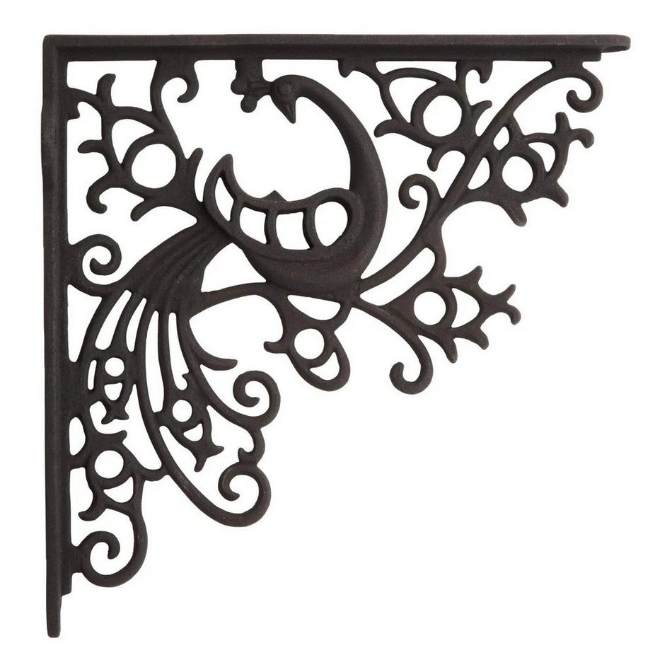Peacock Cast Iron Shelf Bracket, , large image number 1