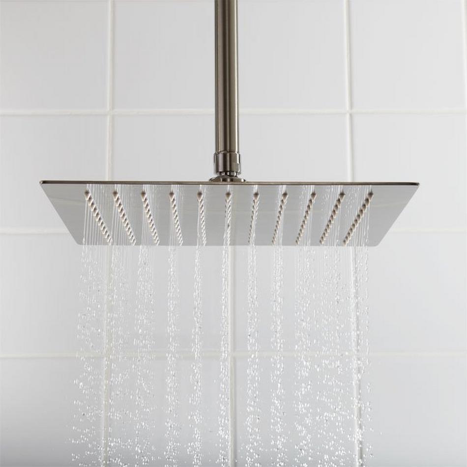 12" Beveled Square Rainfall Shower Head - Brushed Nickel, , large image number 0