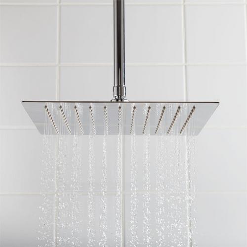 Beveled Square Rainfall Shower Head in Chrome