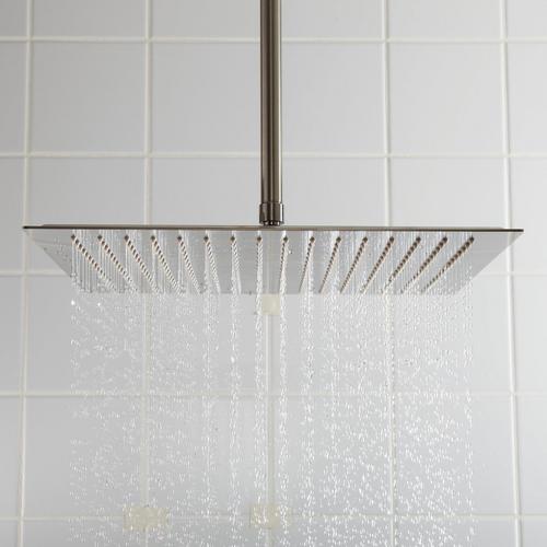 Beveled Square Rainfall Shower Head in Chrome