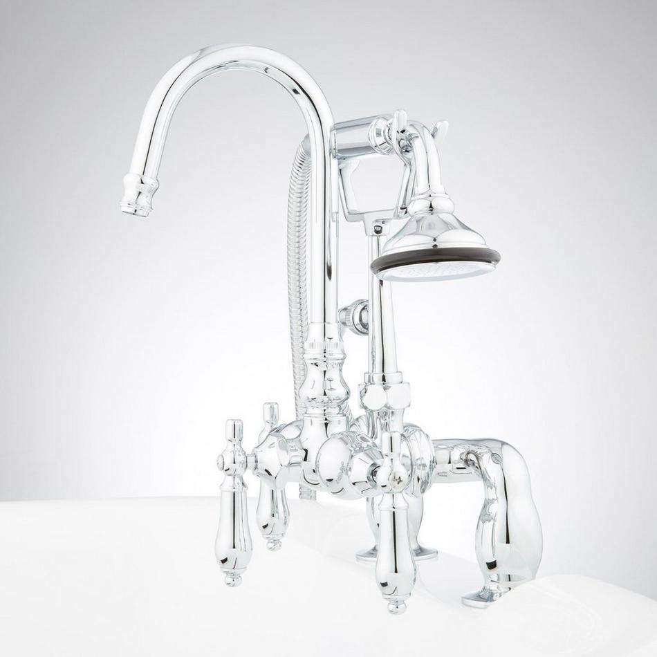Allister Deck-Mount Tub Faucet and Hand Shower - Chrome, , large image number 1