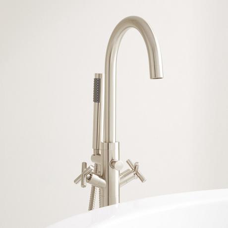 Nerin Gooseneck Freestanding Tub Faucet - Brushed Nickel