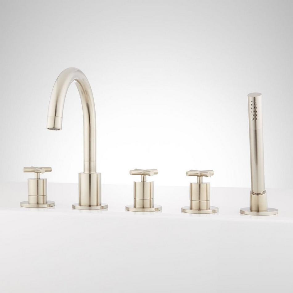 Exira Roman Tub Faucet and Hand Shower - Brushed Nickel, , large image number 0