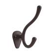 Solid Bronze Double Coat Hook with Teardrop Backplate - Bronze Patina, , large image number 0