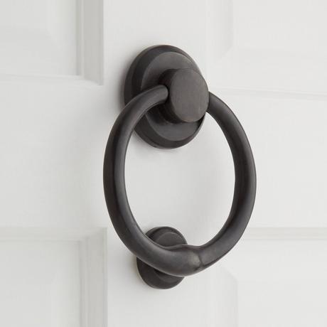 Solid Bronze Classic Door Knocker - Bronze Patina