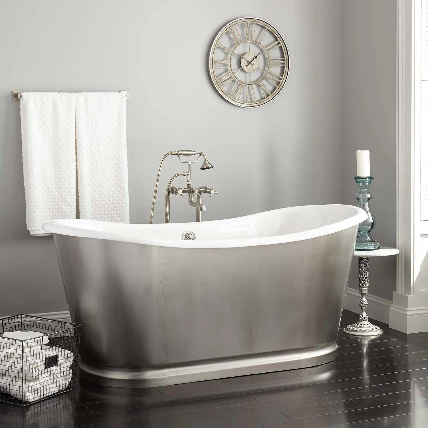 Stainless steel freestanding tub