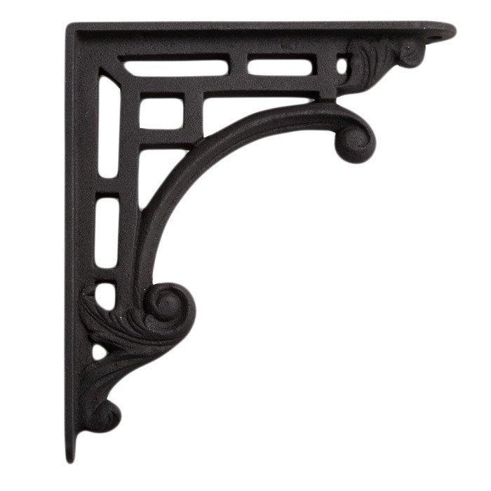 Traditional Style Cast Iron Shelf Bracket - Black Powder Coat