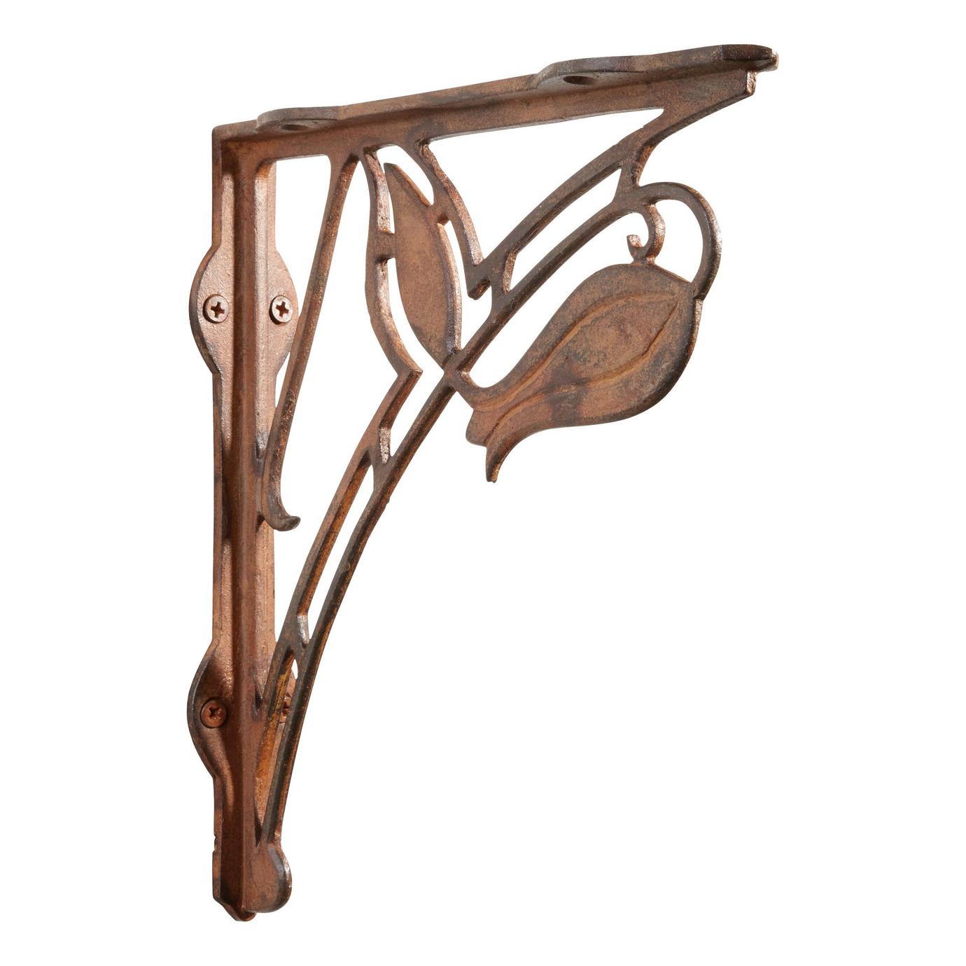 Small Cast Iron Shelf Bracket Distressed White Signature