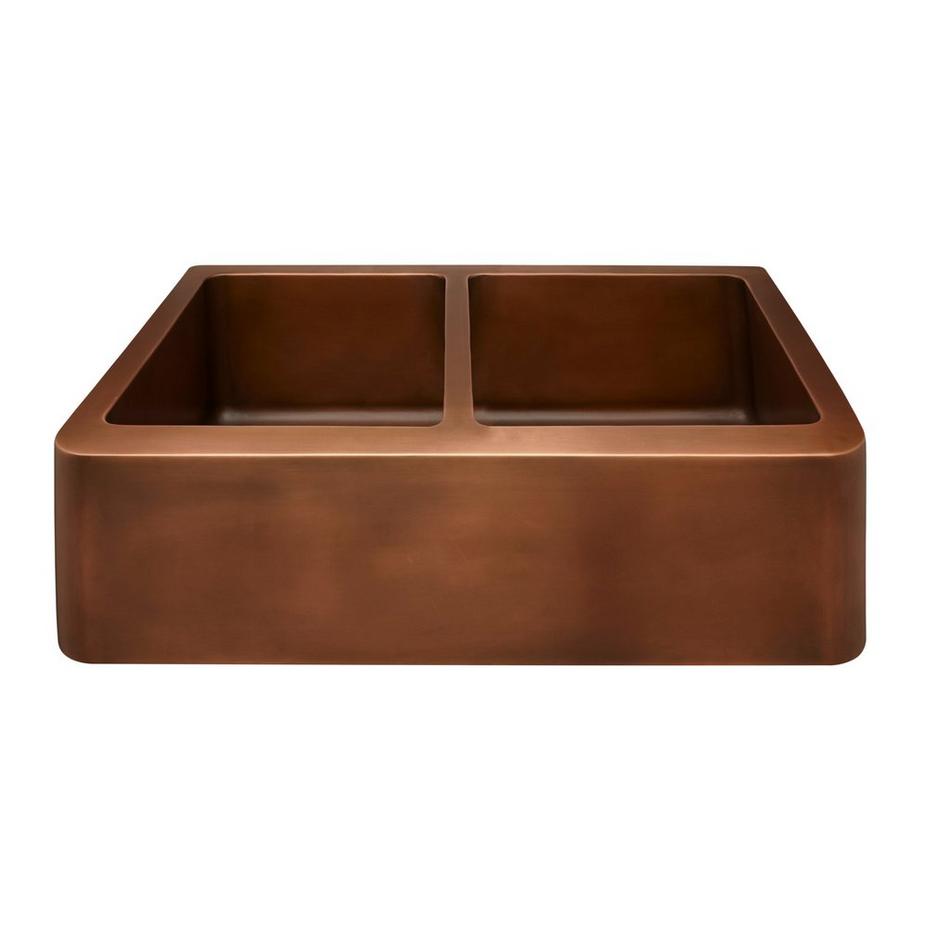 35" Aberdeen Double-Bowl Copper Farmhouse Sink, , large image number 1