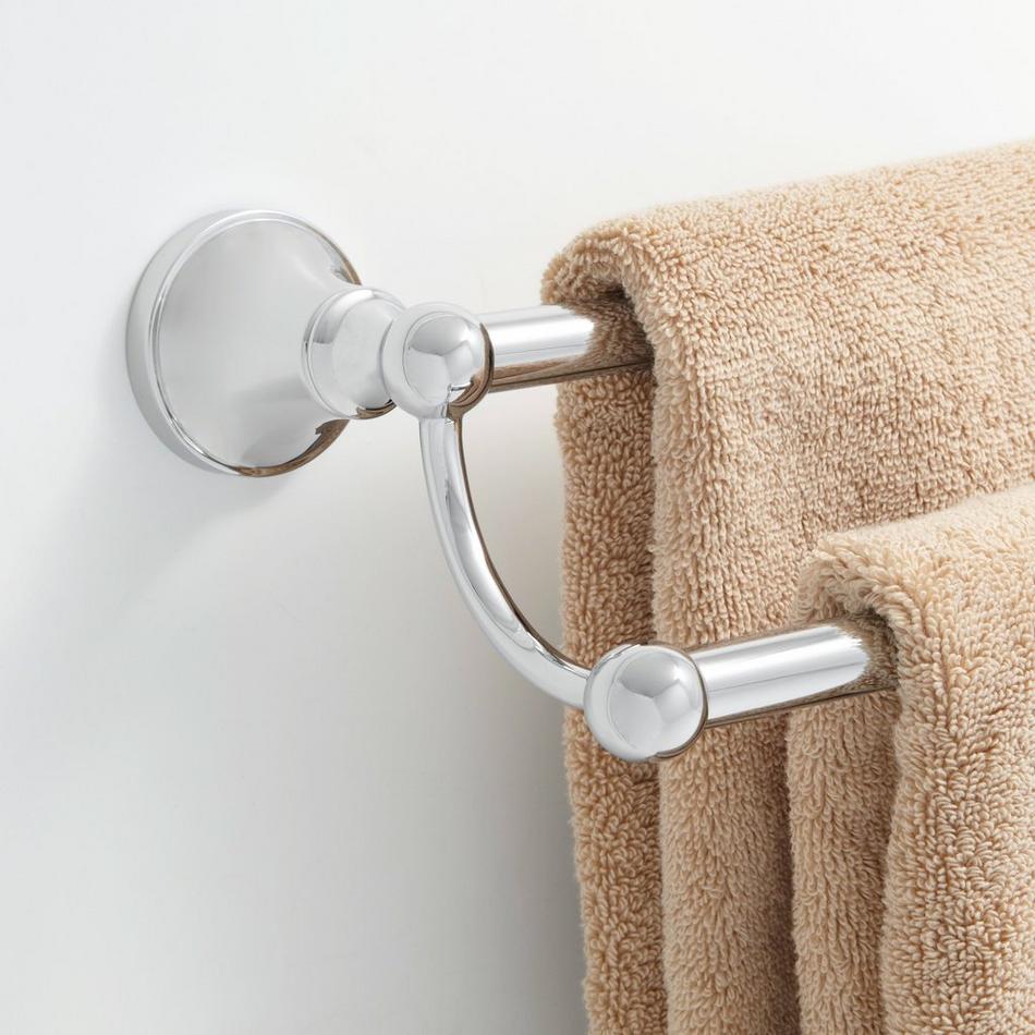 BWE Traditional Double Post Spring Wall Mounted Towel Bar Toilet