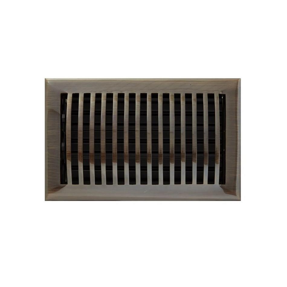 Domed Brass Floor Register - Antique Brass 6" x 10" (7-1/2" x 11-1/2" Overall), , large image number 0
