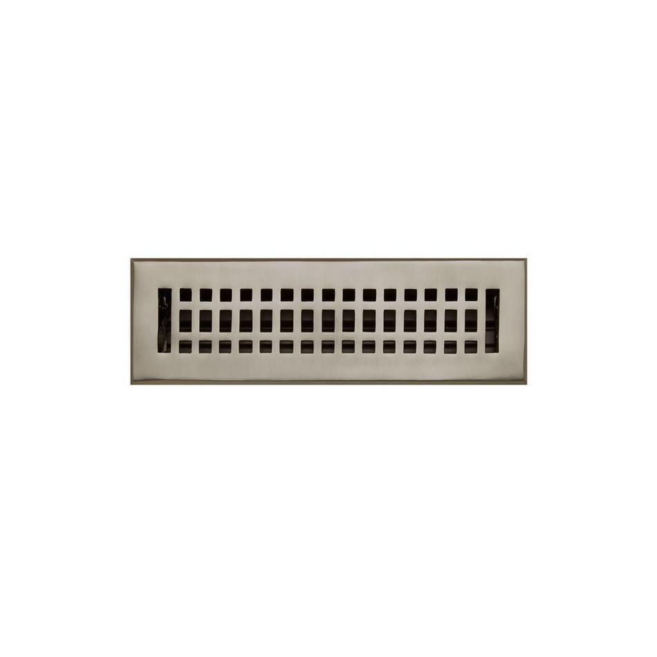 Contemporary Brass Floor Register - Brushed Nickel 2-1/4" x 10" (3-7/8" x 11-1/2"Overall), , large image number 0