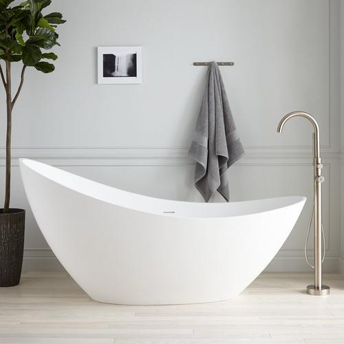 73" Ballico Solid Surface Freestanding Slipper Tub