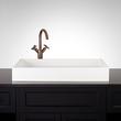 28" Cosima Rectangular Matte Solid Surface Vessel Sink, , large image number 0