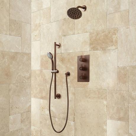Isola Thermostatic Shower System with Wall Shower - Hand Shower