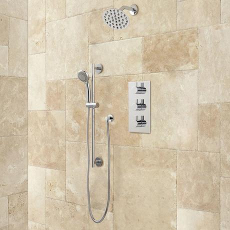 Isola Thermostatic Shower System with Wall Shower - Hand Shower