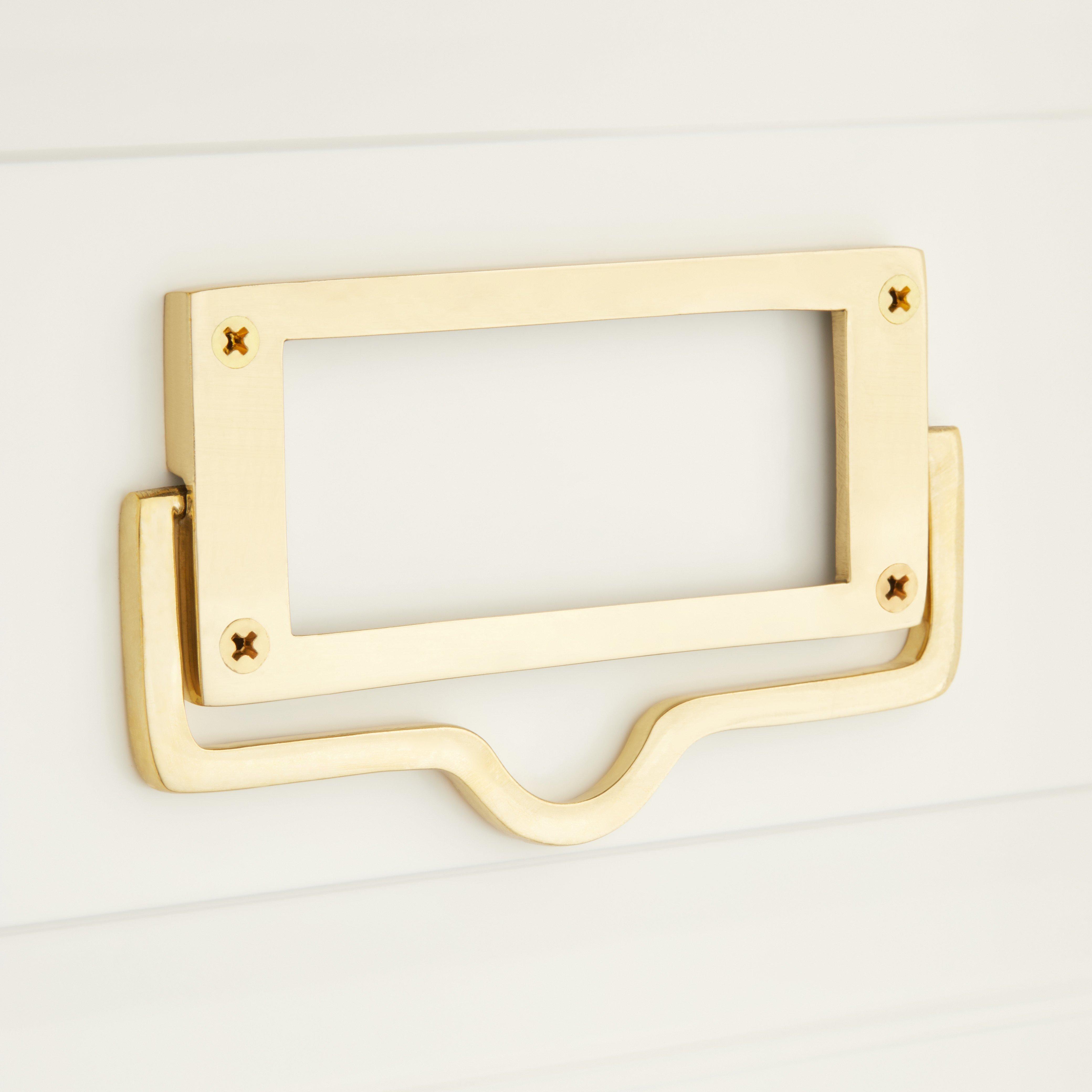 Simbury Enamel & Brass Cabinet Pull - Matte White/Satin Brass