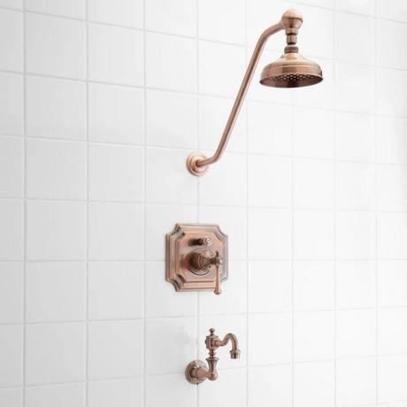Vintage Pressure Balance Tub and Shower Faucet Set with Lever Handle