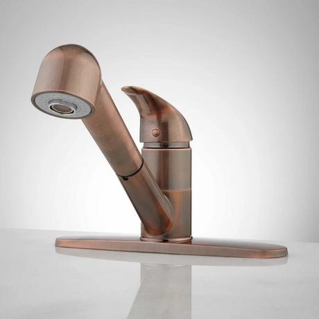 Solo Single-Lever Pull-Out Kitchen Faucet - Antique Copper