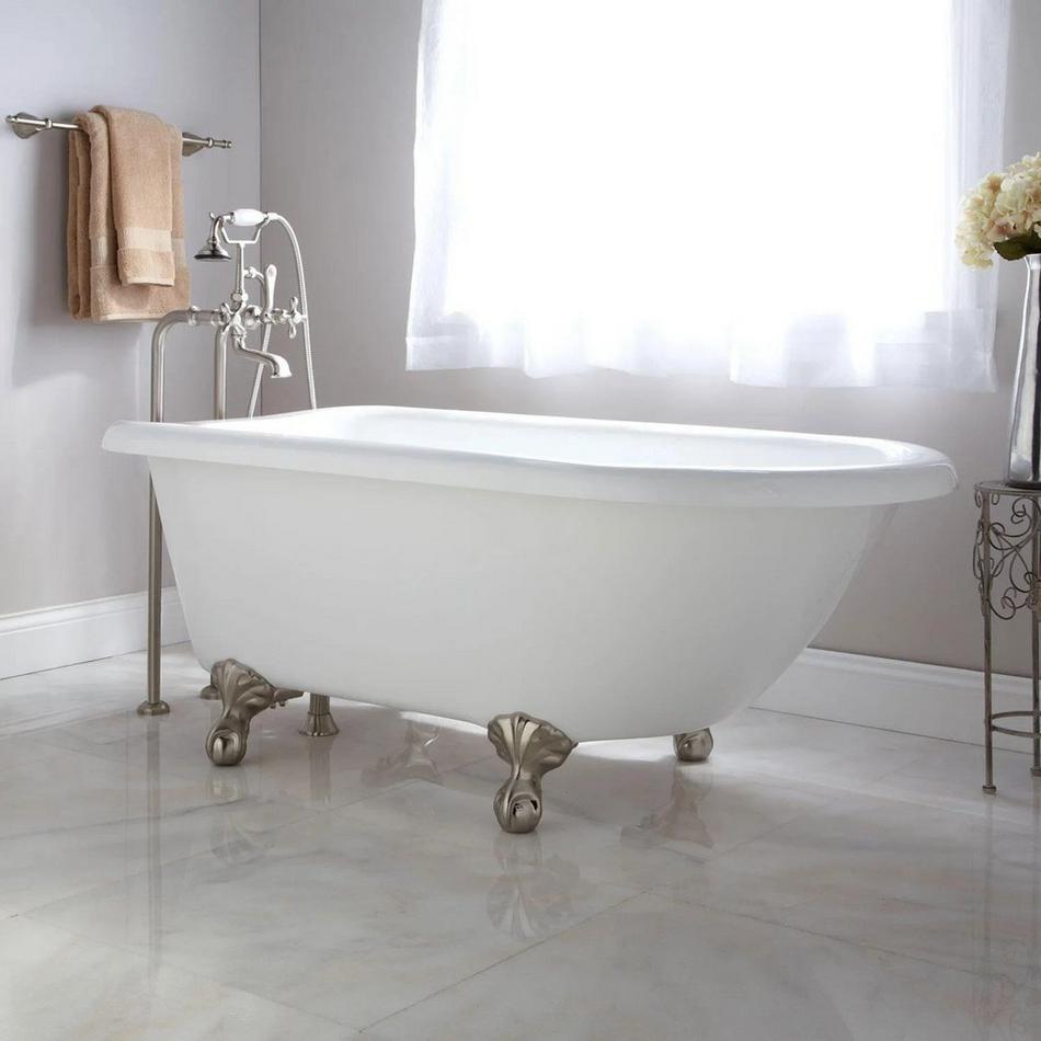 59" Rayne Acrylic Clawfoot Tub - Oil Rubbed Bronze Feet- Overflow-No Drillings, , large image number 0