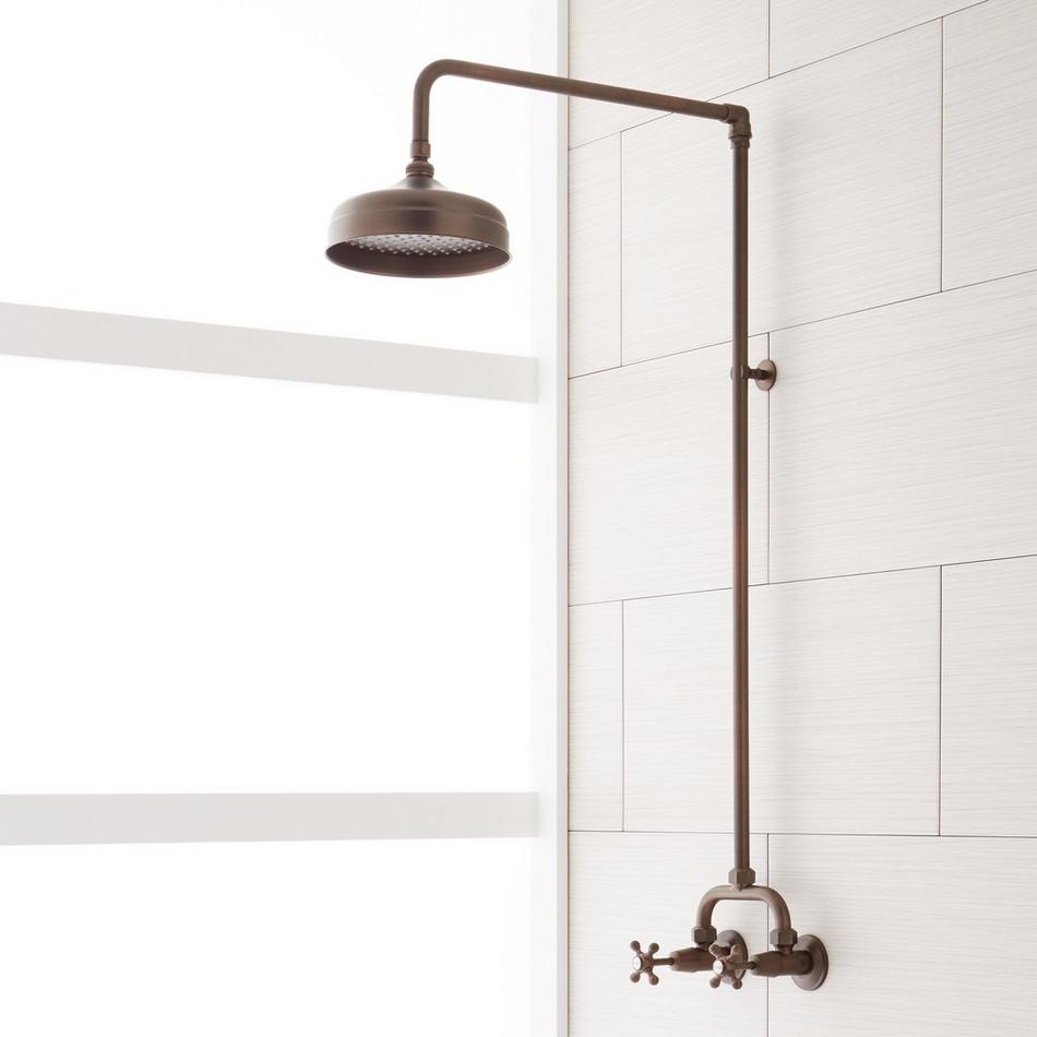 Baudette Exposed Pipe Wall-Mount Shower With Rainfall Shower Head, , large image number 2
