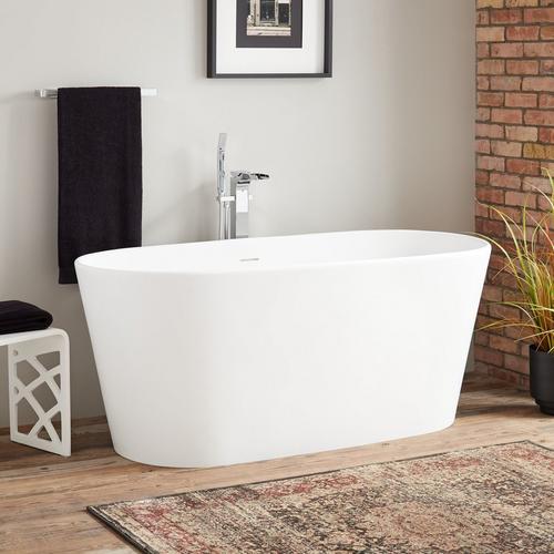 62" Lucina Solid Surface Freestanding Tub