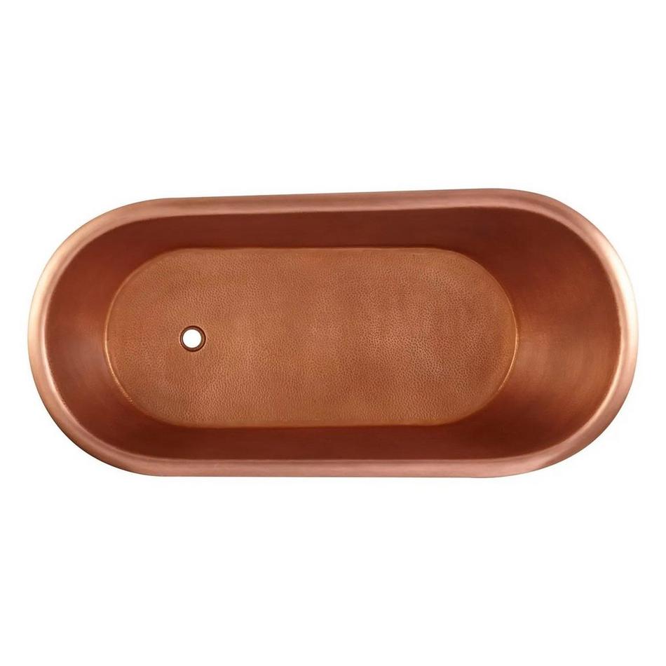 59" Paxton Copper Slipper Pedestal Tub - Chrome Drain Kit, , large image number 3