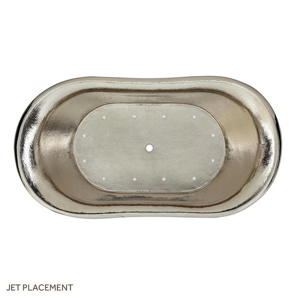 78" Marcy Hammered Copper Double-Slipper Air Tub - Nickel Interior - No Overflow, , large image number 7