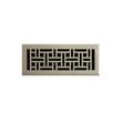 Wicker Style Brass Floor Register - Brushed Nickel 4" x 8" (5" x 9-1/8" Overall), , large image number 0