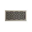 Wicker Style Brass Floor Register - Brushed Nickel 6" x 14" (6-3/4" x 15-1/2" Overall), , large image number 0
