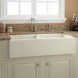 39" Risinger Double-Bowl Fireclay Farmhouse Sink - Biscuit, , large image number 0