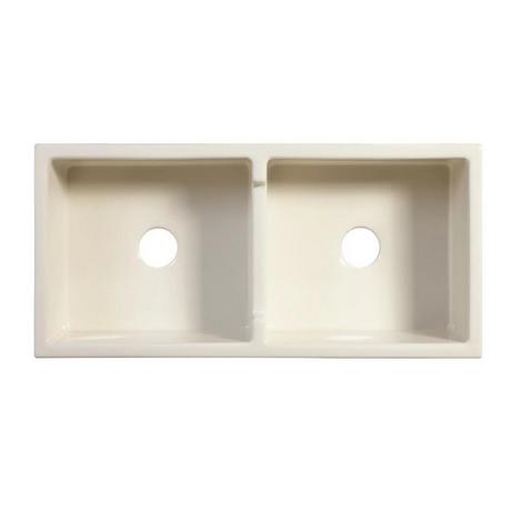 39" Risinger Double-Bowl Fireclay Farmhouse Sink - Biscuit