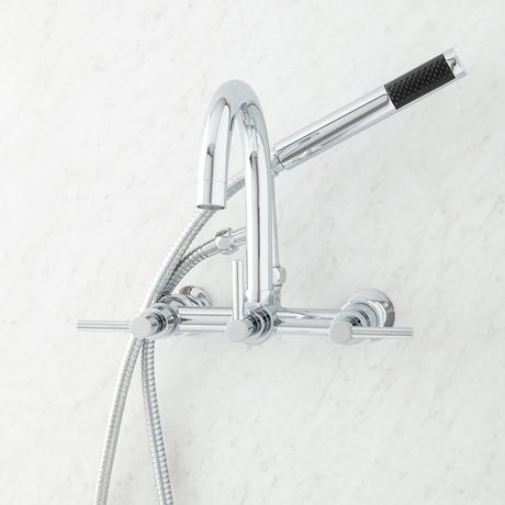 Sebastian Wall-Mount Tub Faucet with Lever Handles and Wall Couplers