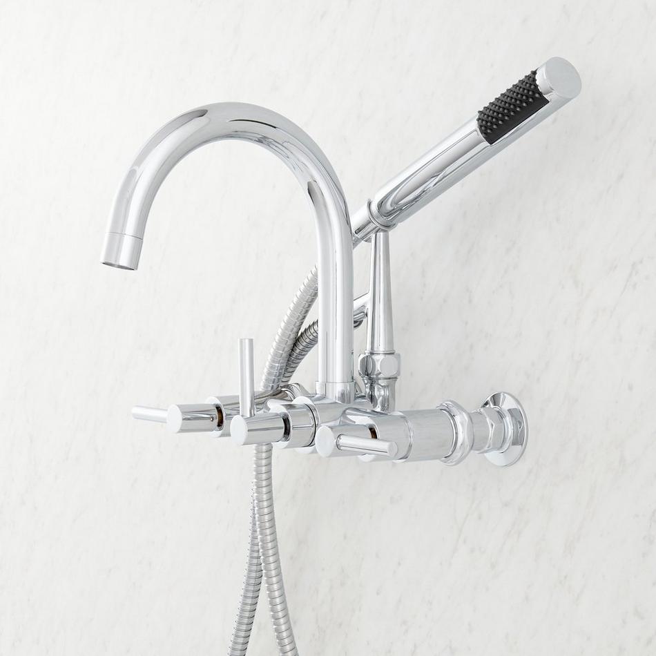 Sebastian Wall-Mount Tub Faucet with Lever Handles and Wall Couplers, , large image number 3