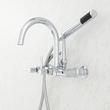 Sebastian Wall-Mount Tub Faucet with Lever Handles and 6" Wall Couplers - Chrome, , large image number 1