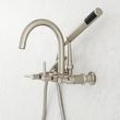Sebastian Wall-Mount Tub Faucet with Lever Handles and 4" Wall Couplers - Brushed Nickel, , large image number 1