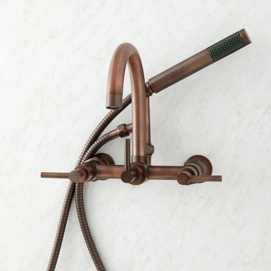 Sebastian Wall-Mount Tub Faucet with Lever Handles and 6" Wall Couplers - Oil Rubbed Bronze, , large image number 0