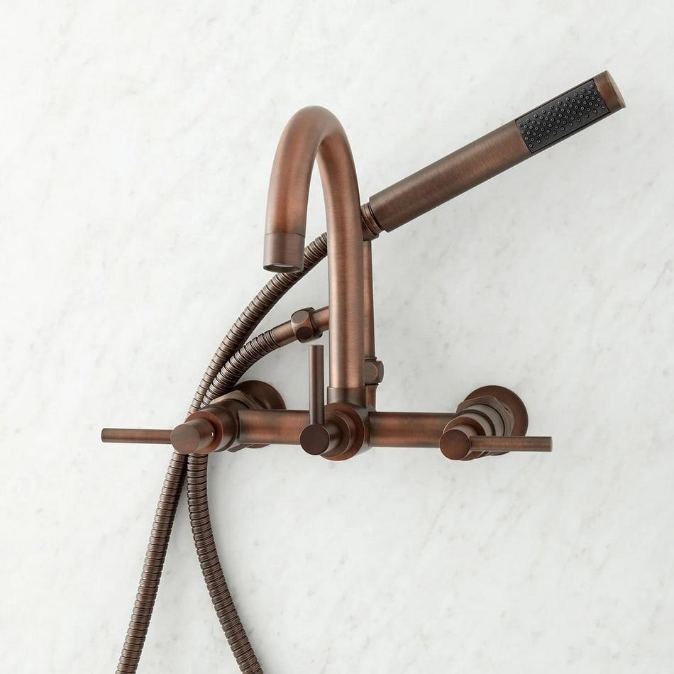 Sebastian Wall-Mount Tub Faucet with Lever Handles and 6" Wall Couplers - Oil Rubbed Bronze, , large image number 1