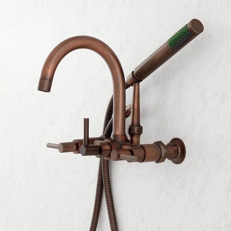 Sebastian Wall-Mount Tub Faucet with Lever Handles and 6" Wall Couplers - Oil Rubbed Bronze, , large image number 2