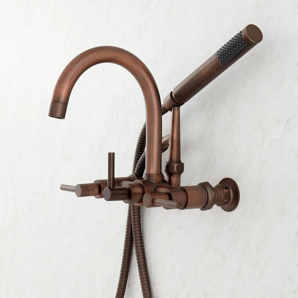 Sebastian Wall-Mount Tub Faucet with Lever Handles and 6" Wall Couplers - Oil Rubbed Bronze, , large image number 3