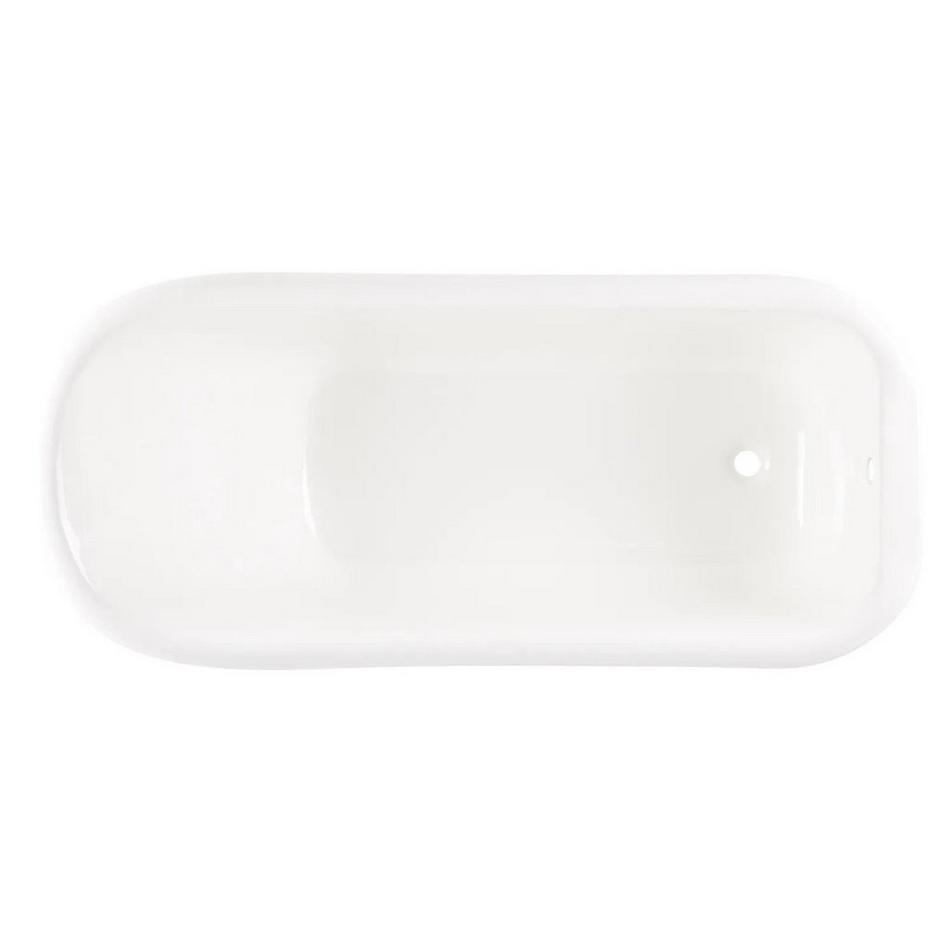 66" Jude Cast Iron Slipper Pedestal Tub - Overflow - Rolled Rim - Chrome Drain Kit, , large image number 3