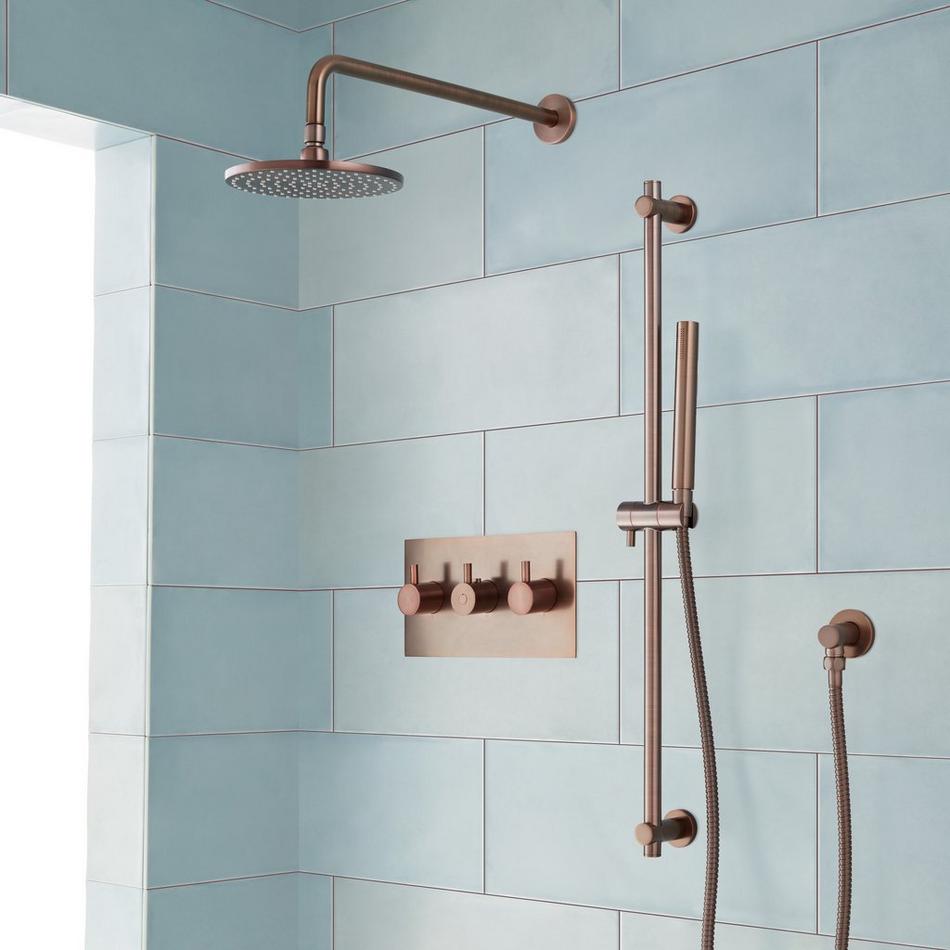 Tosca Thermostatic Shower System with Rainfall Shower and Hand Shower, , large image number 1