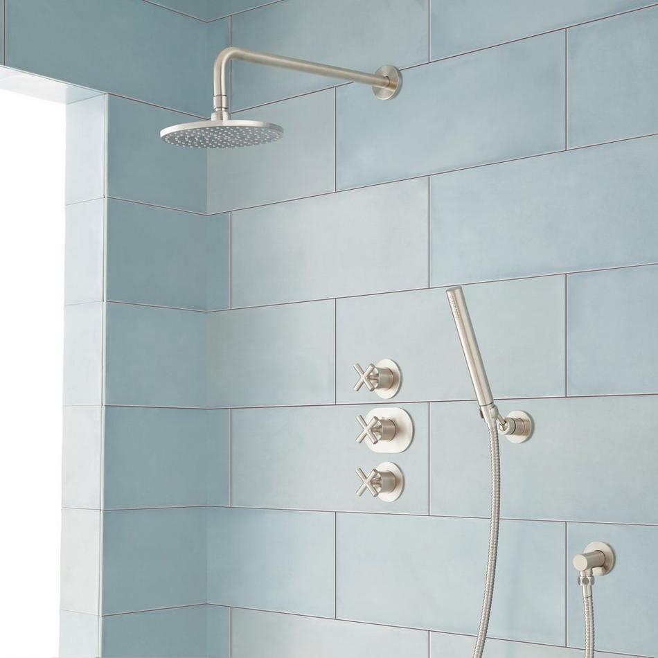 Exira Thermostatic Shower System With Rainfall Shower and Hand Shower, , large image number 2