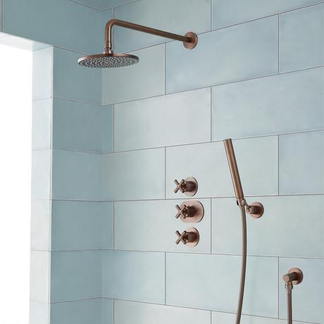Exira Thermostatic Shower System With Rainfall Shower and Hand Shower