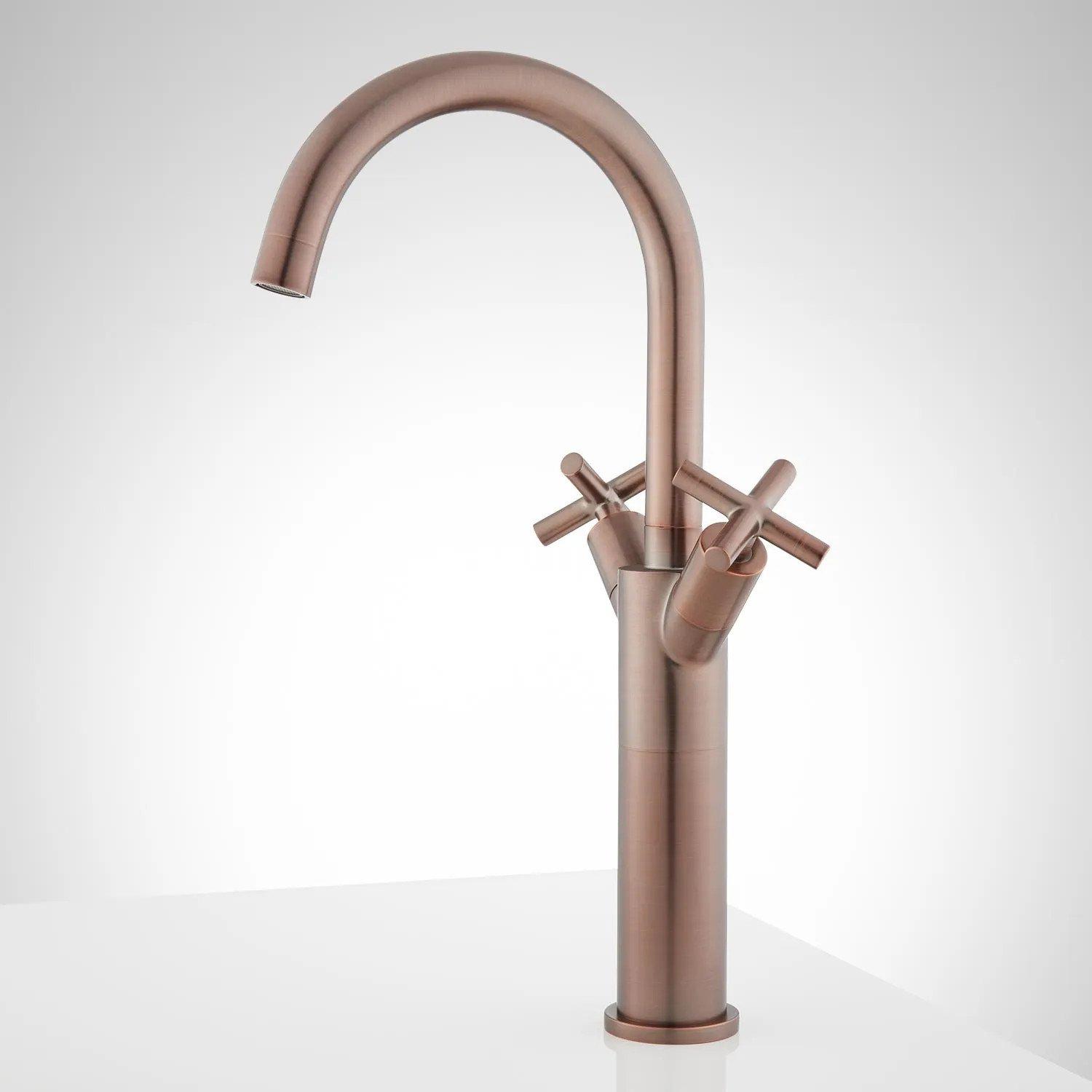 Exira Single-Hole Vessel Faucet - Pop-Up Drain - Overflow - Polished Brass