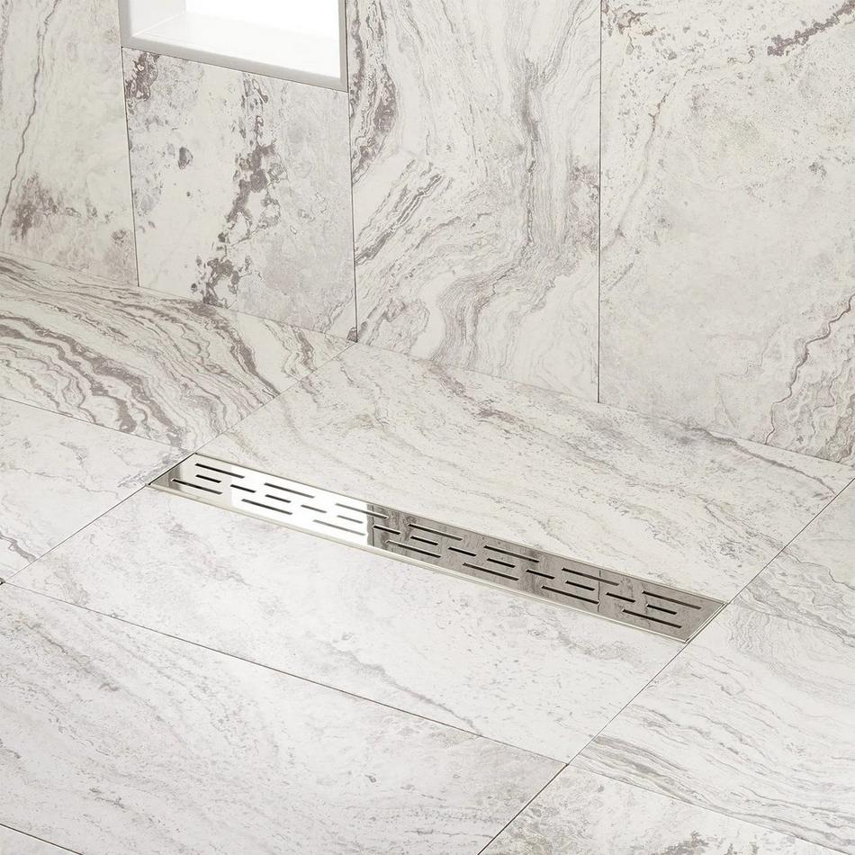 24" Effendi Linear Shower Drain - with Drain Flange - Polished Stainless Steel, , large image number 0